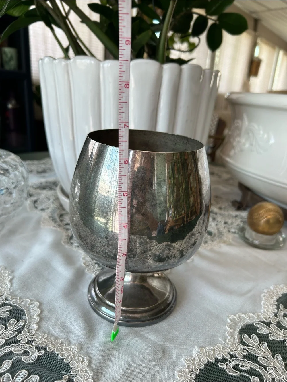 Silver Pedestal Goblet - Classic Metal Drinkware